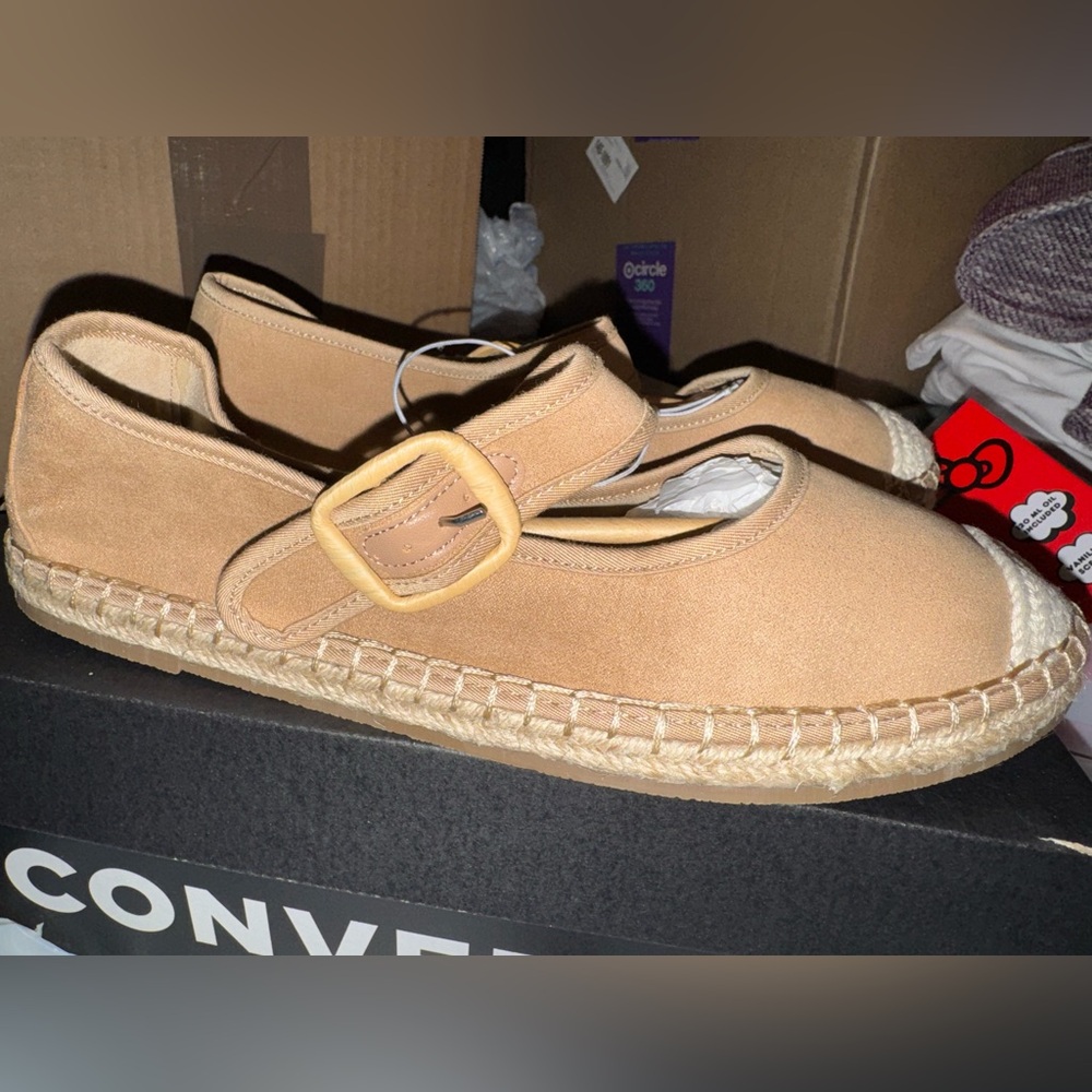 Torrid Beige Espadrille Sandals with Buckle Mary Jane